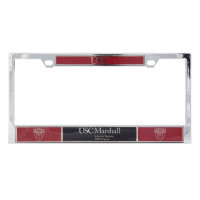 USC Trojans Chrome Shield Marshall MBA License Plate Frame